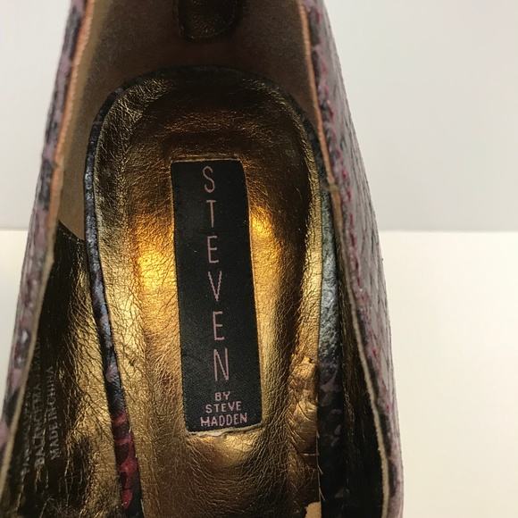 Steven by Steve Madden Snake Skin Peep Toe Heels - Picture 7 of 8